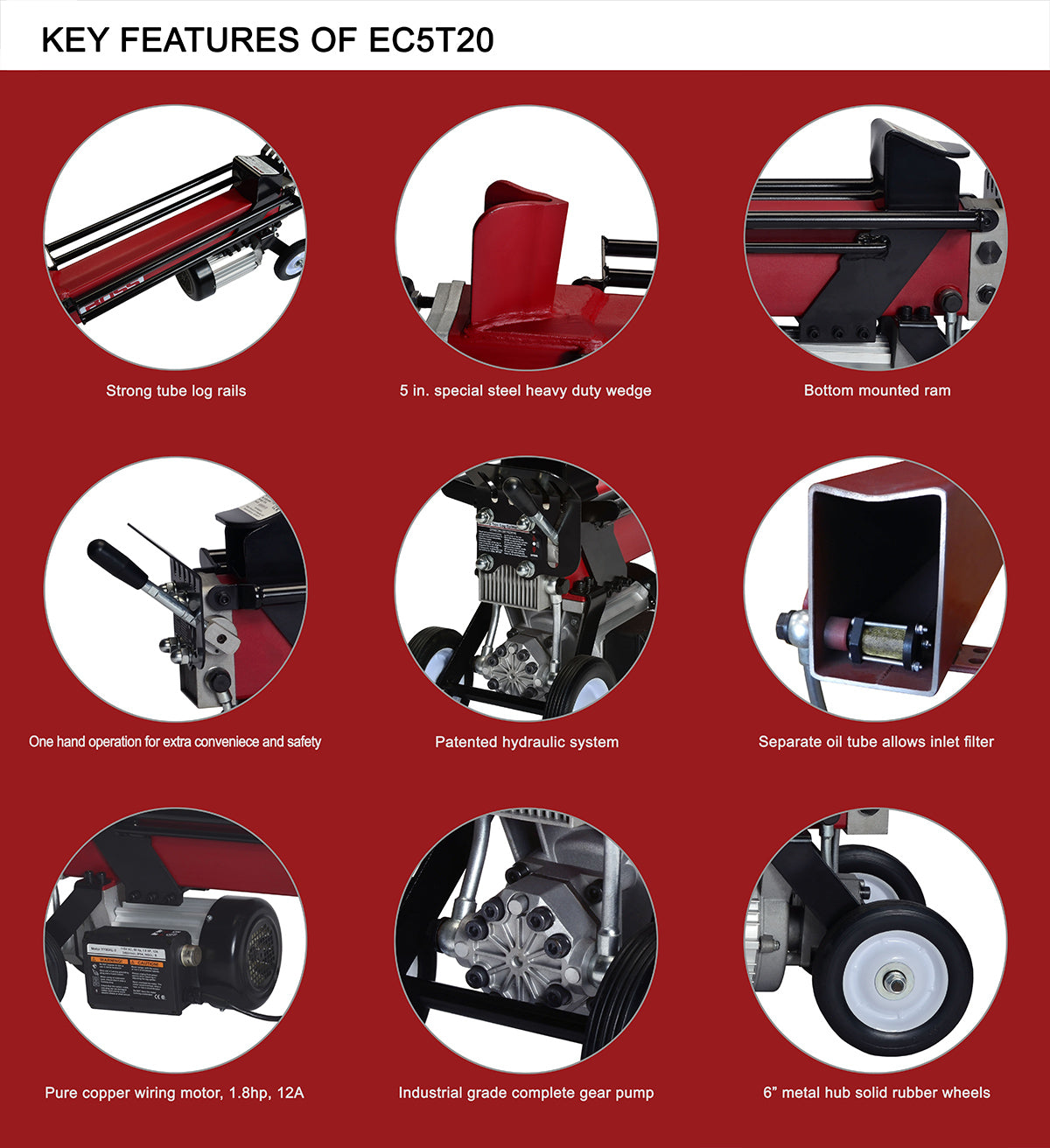 5 Ton Electric Log Splitter