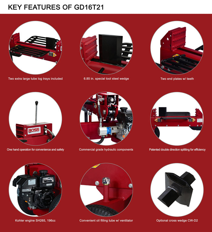 16 Ton Dual Action Gas Log Splitter