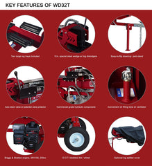 27 Ton Horizontal/ Vertical Gas Log Splitter