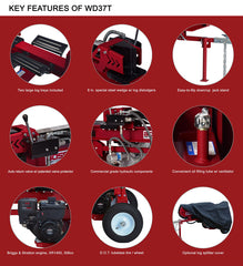 37 Ton Horizontal/ Vertical Gas Log Splitter
