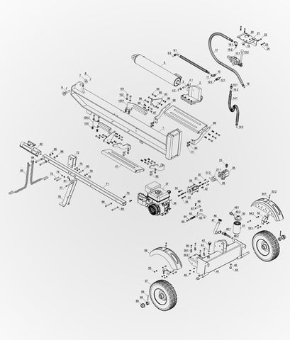 Boss Industrial 22, 28 and 34 Ton Dual Action Log Splitter Parts GB22T25, GB28T25, GB34T25