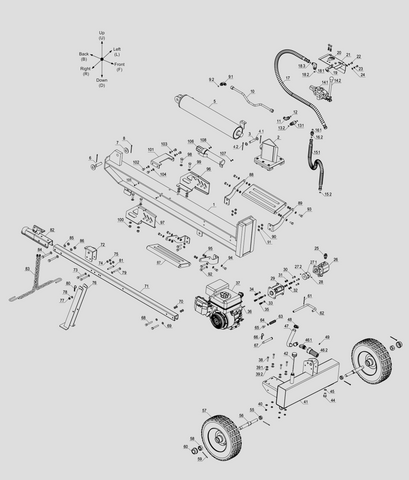 Boss Industrial 27, 32, 37 Ton H/V Gas Log Splitter Parts WD27T, WD32T, and WD37T